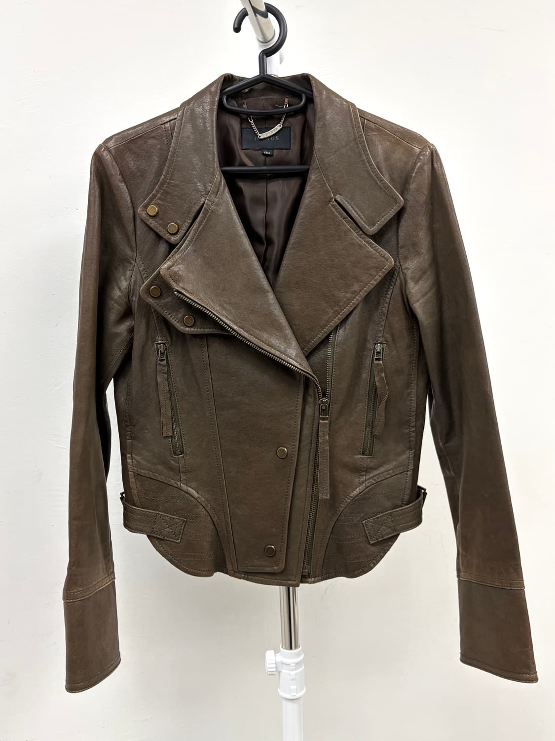 빈티지 브라운 리얼 레더 자켓 락시크 상품이미지6