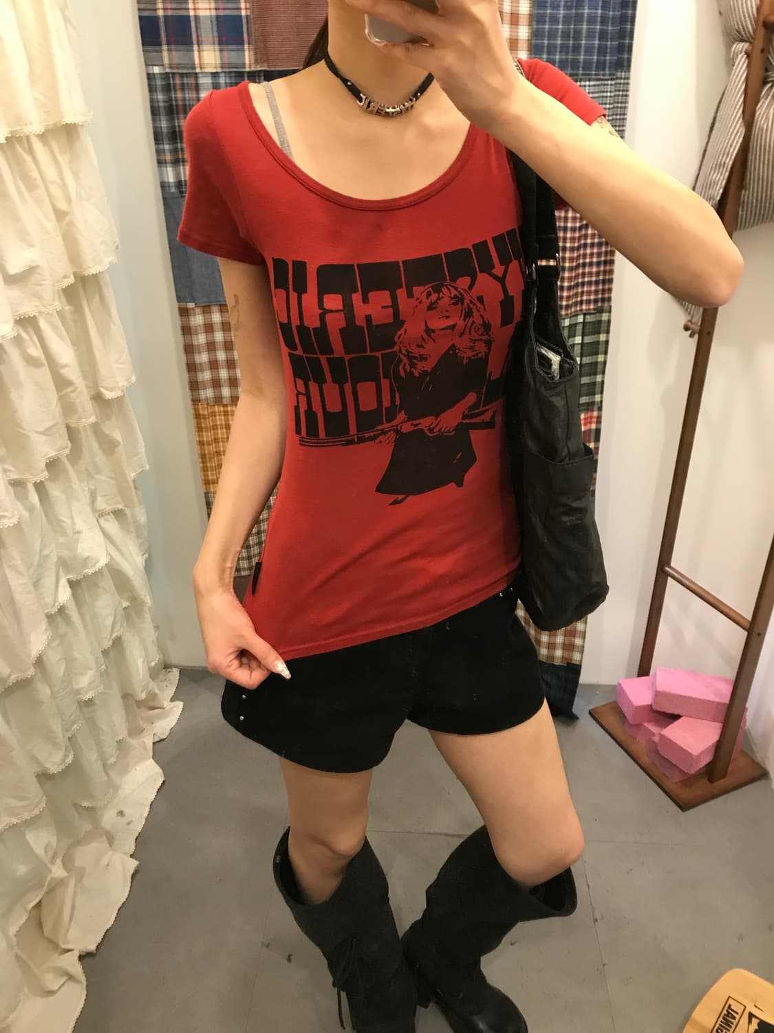 히스테릭글래머 레드 히스걸 반팔티 상품이미지4