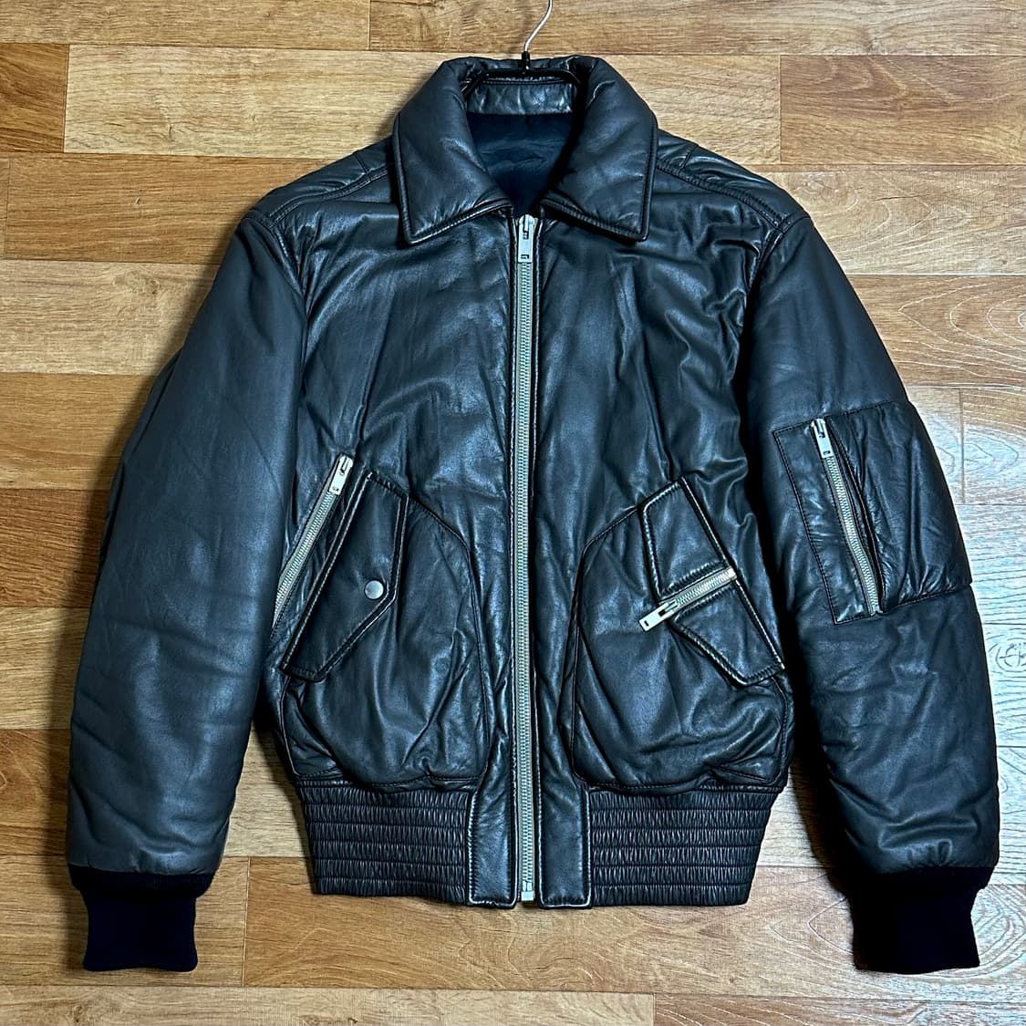 [48]마르지엘라 16FW 스티치 레더 봄버 자켓 상품이미지2