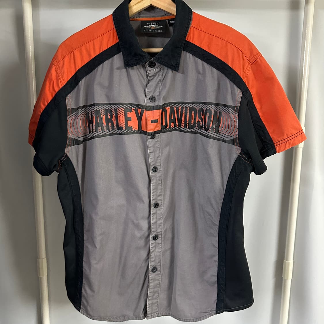 할리 데이비슨 배색 반팔 셔츠 상품이미지1