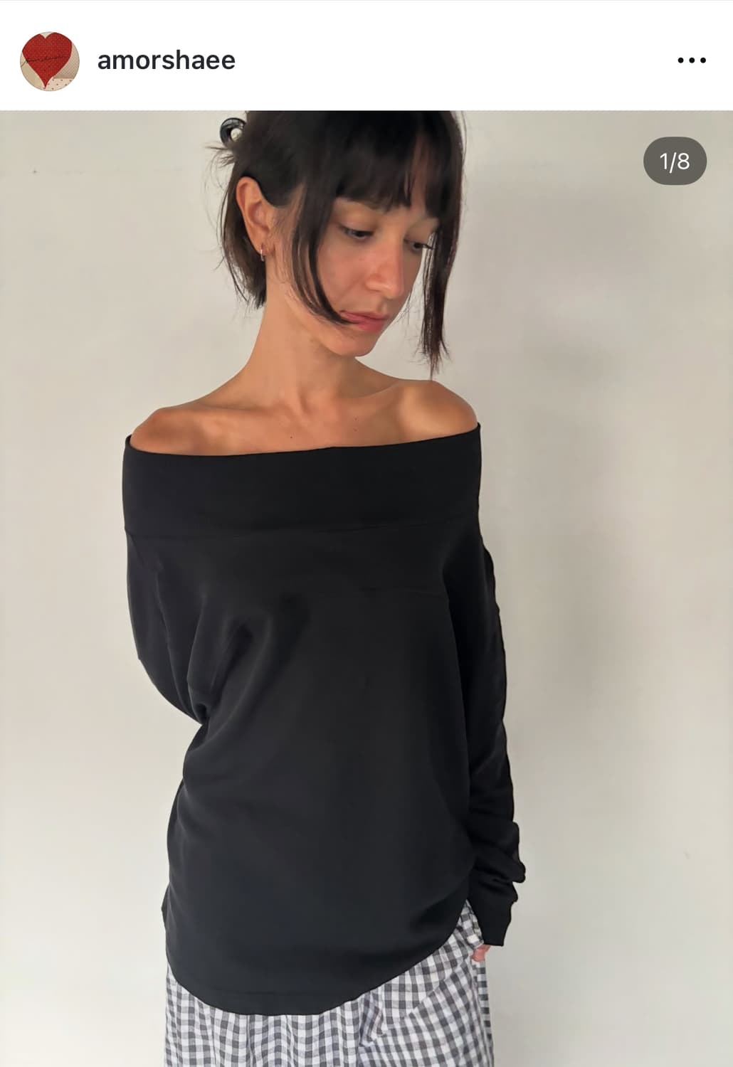 AMORSHAEE 아모르사이 Line Sweat shirt - black 상품이미지4