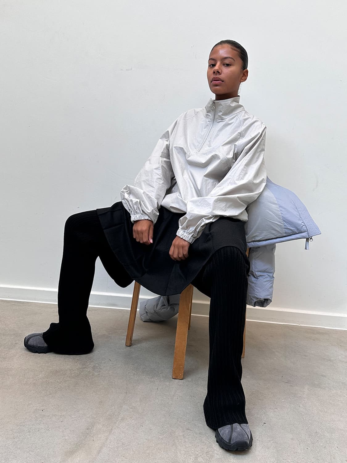 마뗑킴 matin kim 레이어드 니트 부츠컷 팬츠 바지 S 새상품 상품이미지1