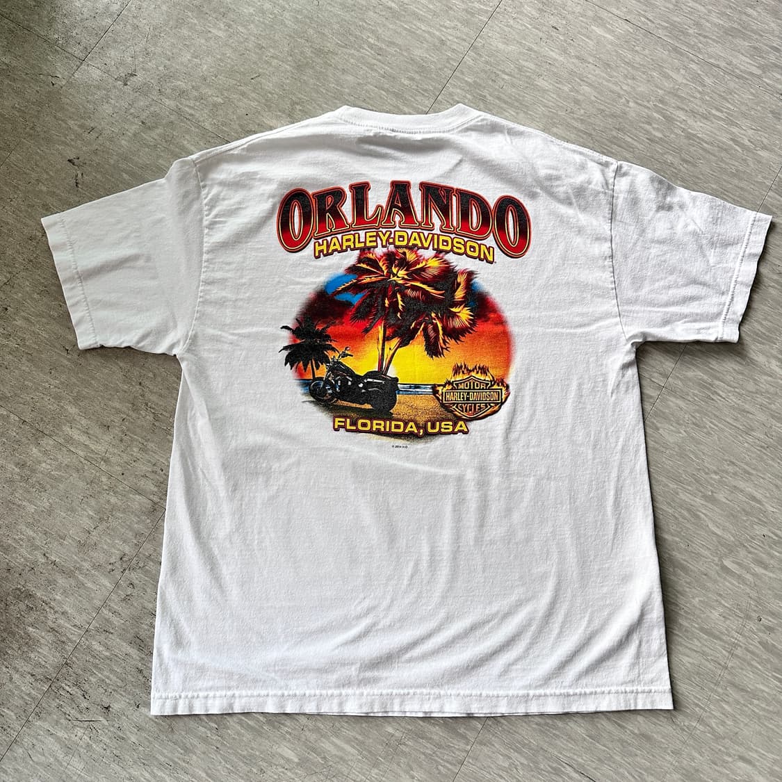 할리데이비슨 ORLANDO 빈티지 반팔티 XL 상품이미지5