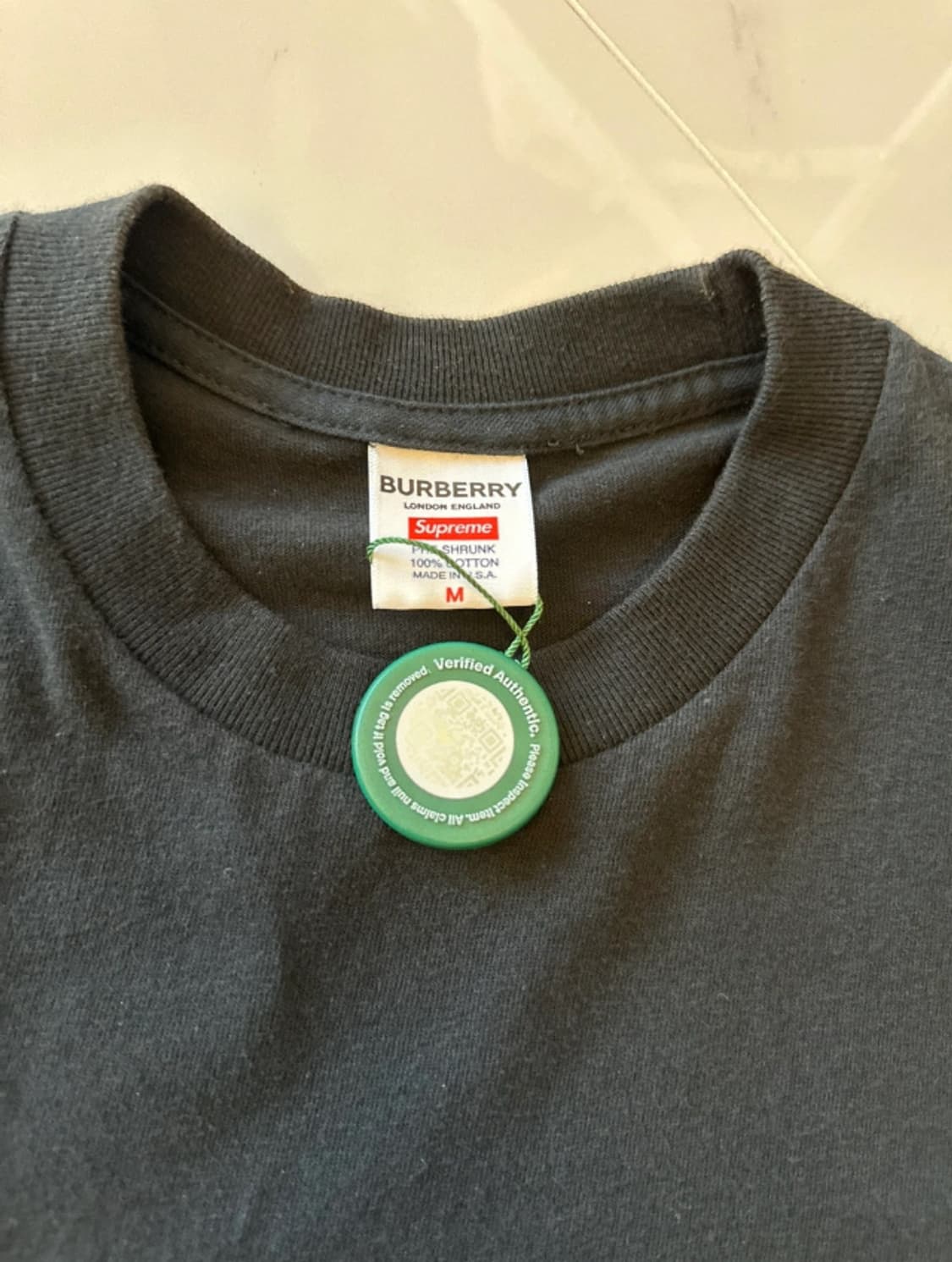 버버리X슈프림 박스로고티 상품이미지4