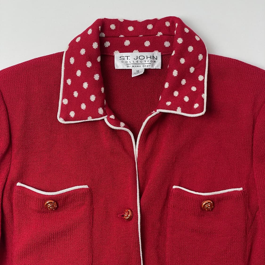 [중고] 세인트존 레드 도트 패턴 자켓 가디건 상품이미지3