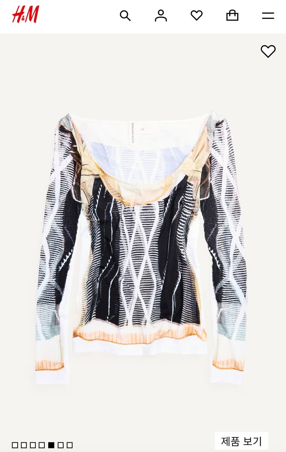 H&M X 글렌 마틴스 프린트 탑 상품이미지2