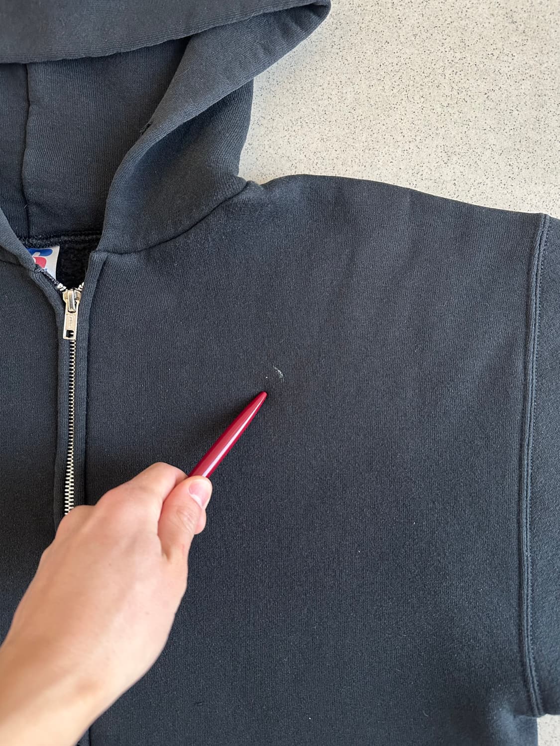 빈티지 러셀 후드집업 블랙 M 상품이미지7