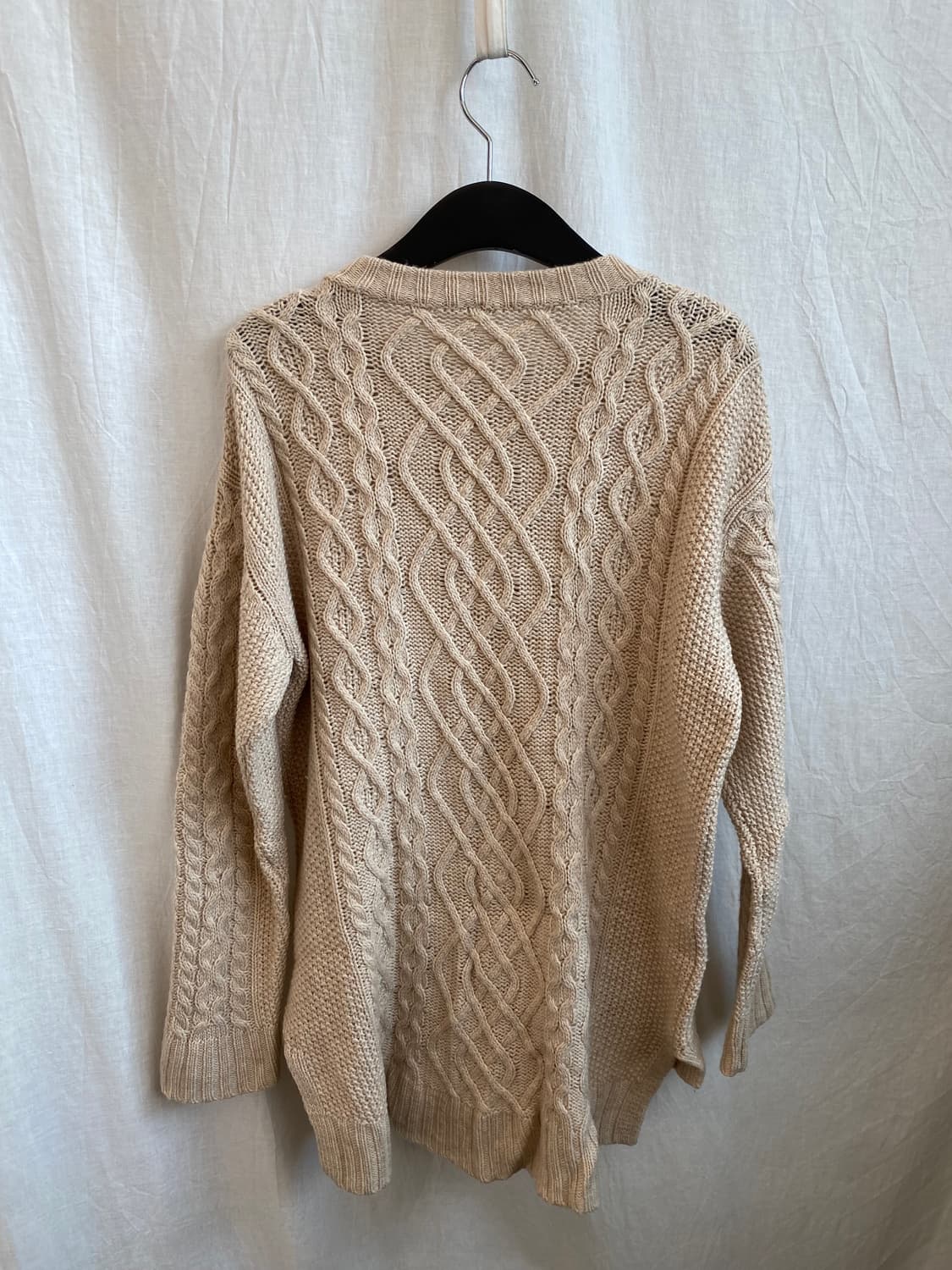 MUJI 베이지 울혼방 니트(L) 상품이미지2