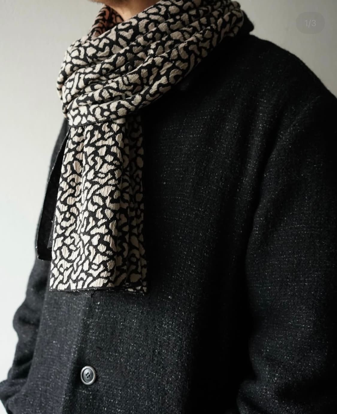 [m] 워드로브41 라이브러리 코트 멜란지블랙 상품이미지6