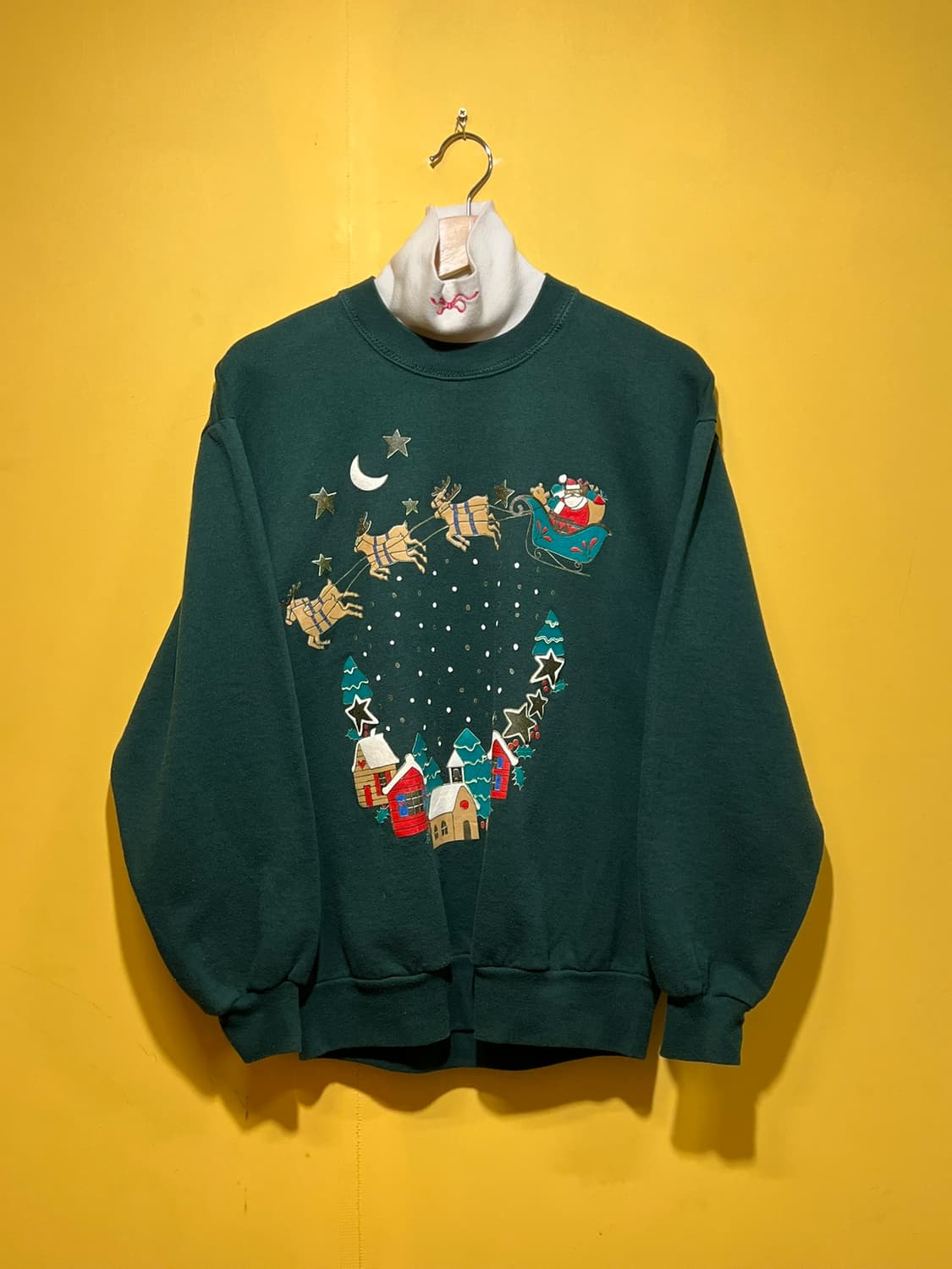 90s [M] USA 크리스마스 순록 산타 그래픽 빈티지 맨투맨 상품이미지1