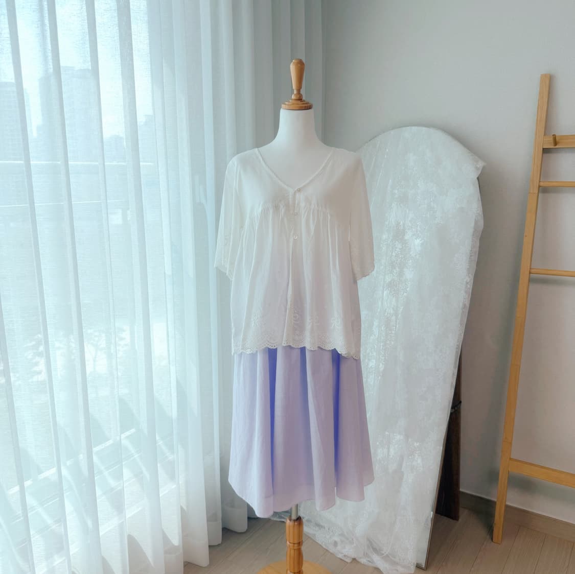 연보라 스커트 상품이미지6
