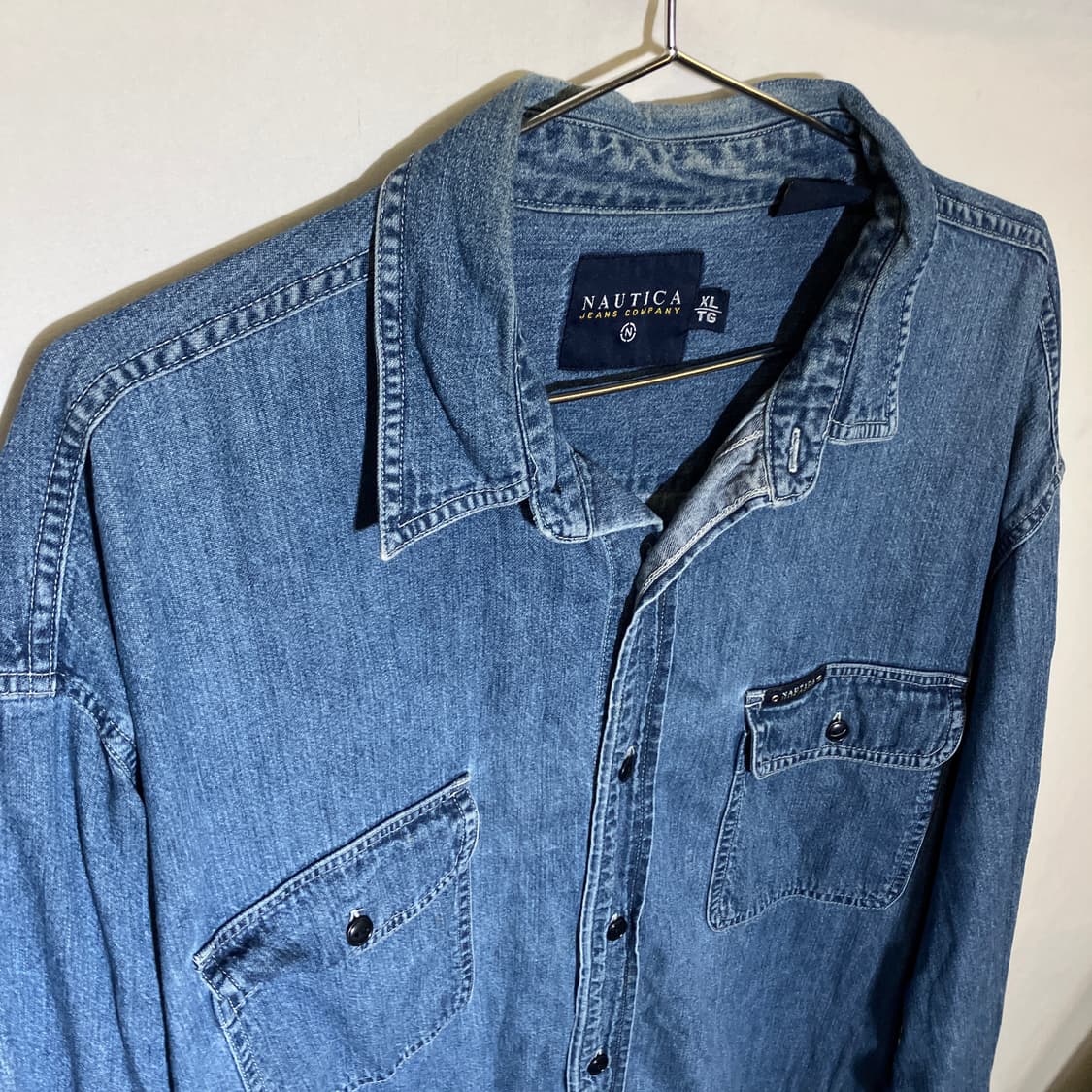 XL-XXL)노티카 투포켓 데님셔츠 청 셔츠 상품이미지2
