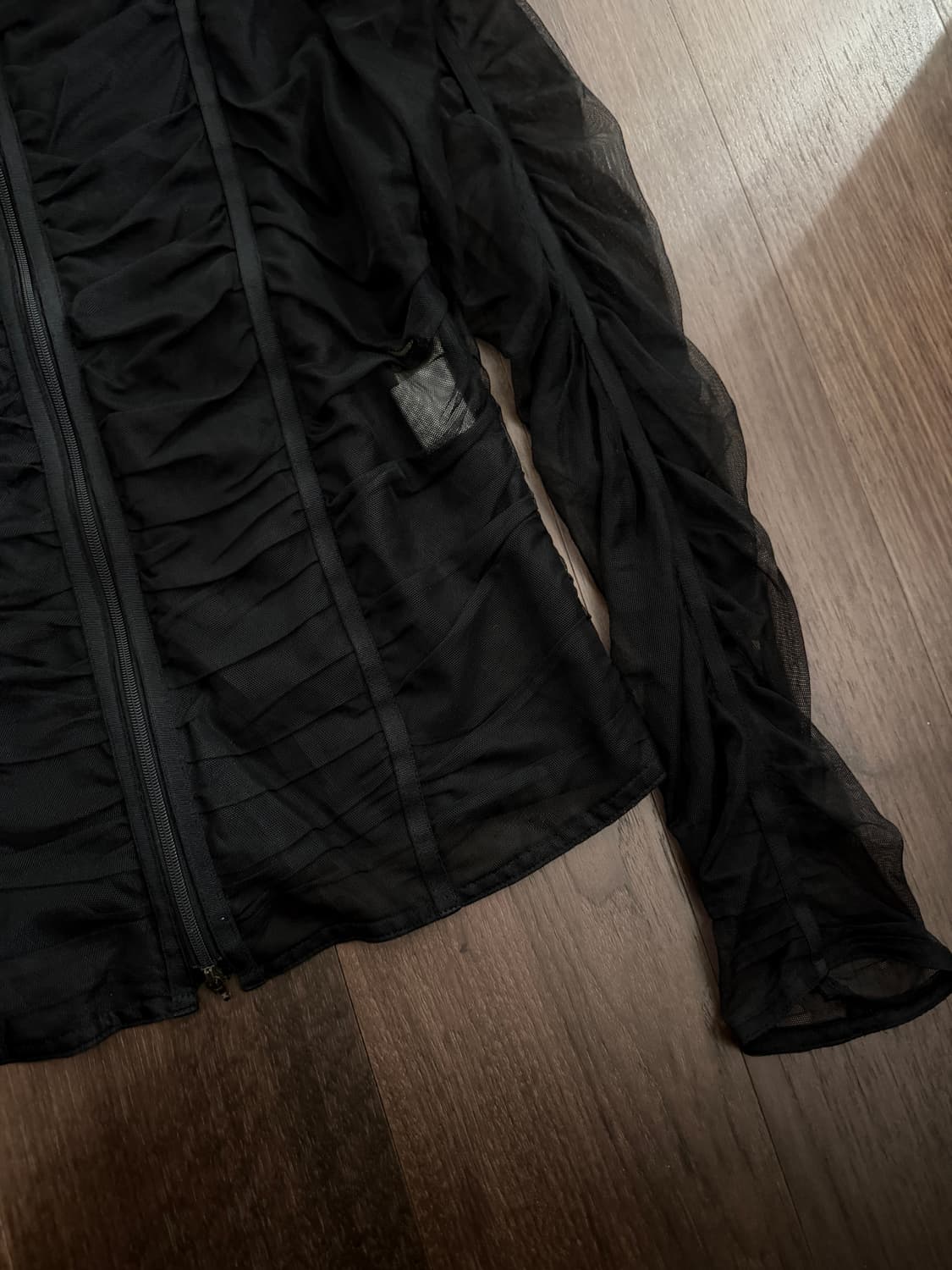 스피치오 오간자 시스루 집업 가디건 상품이미지3