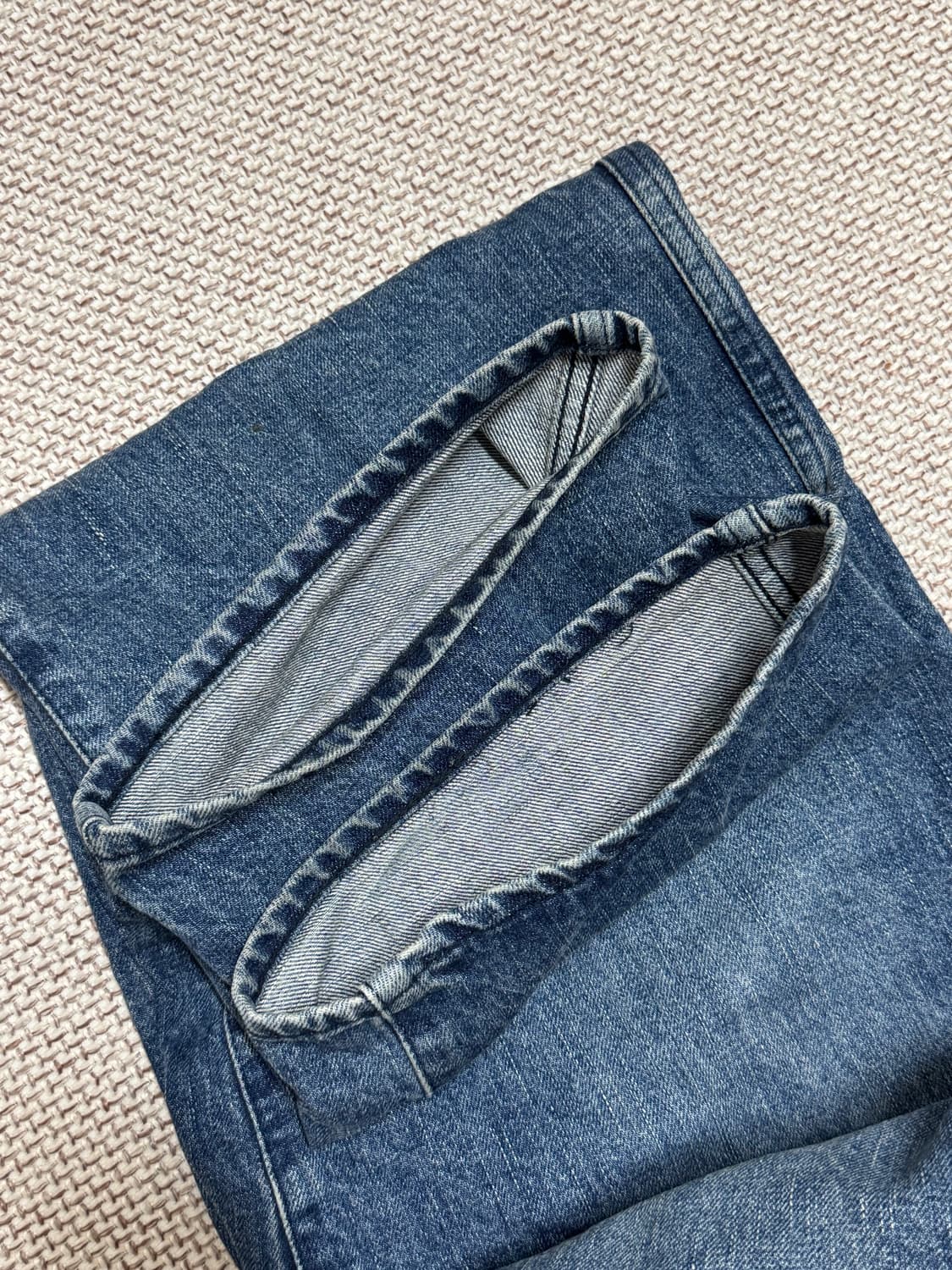 포터리 원워시드 와이드 데님 미드 블루 3사이즈 상품이미지3