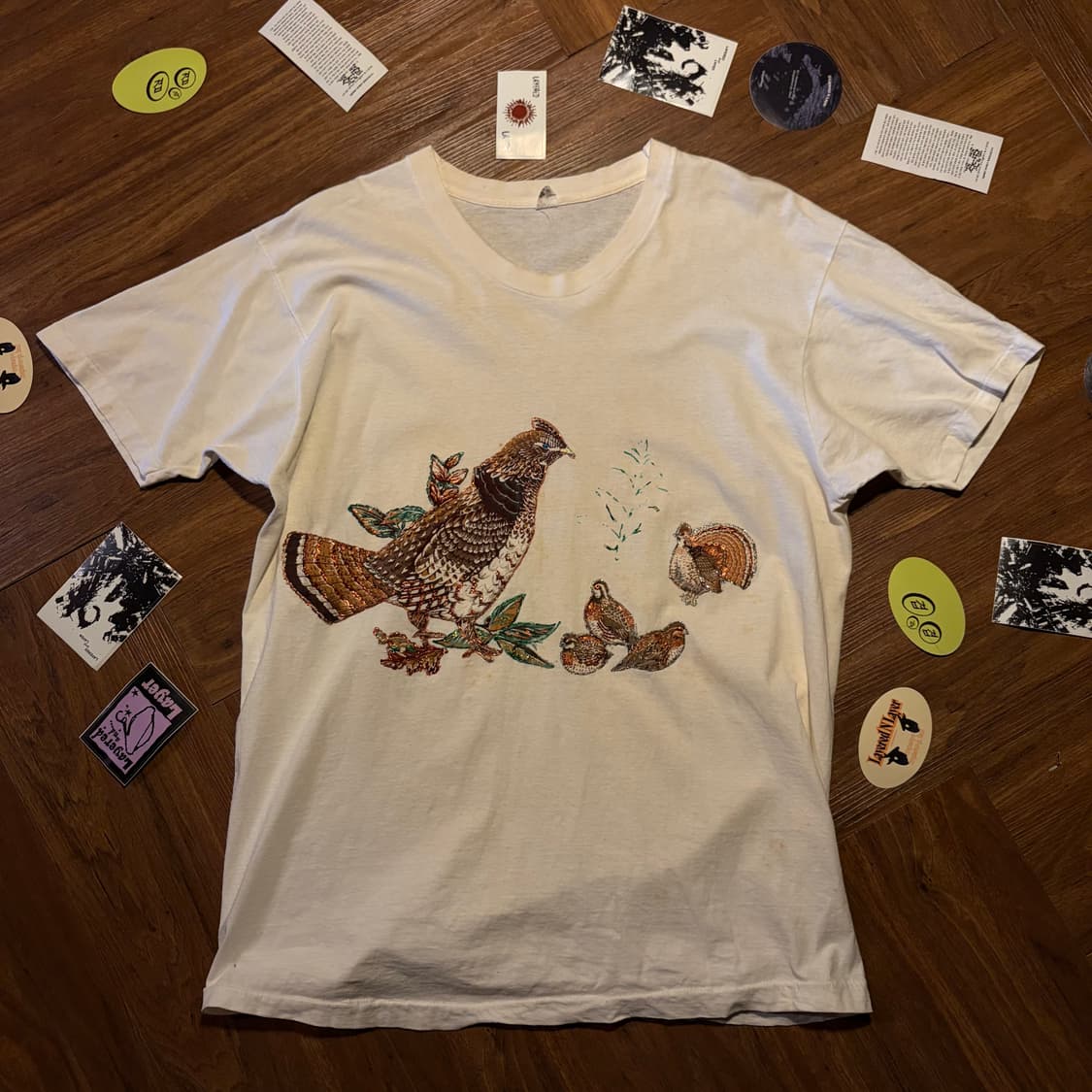 80s fruit of the loom applique 싱글스티치 티셔츠 상품이미지1