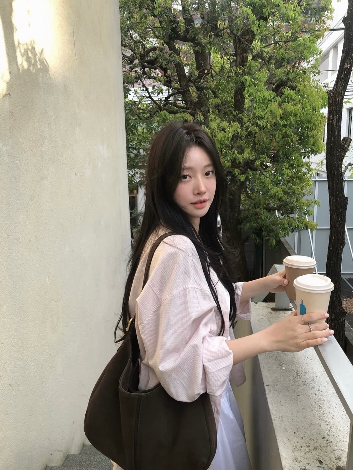 [택O 새제품] 더위시리즈 리아 체크 셔츠 핑크 상품이미지2