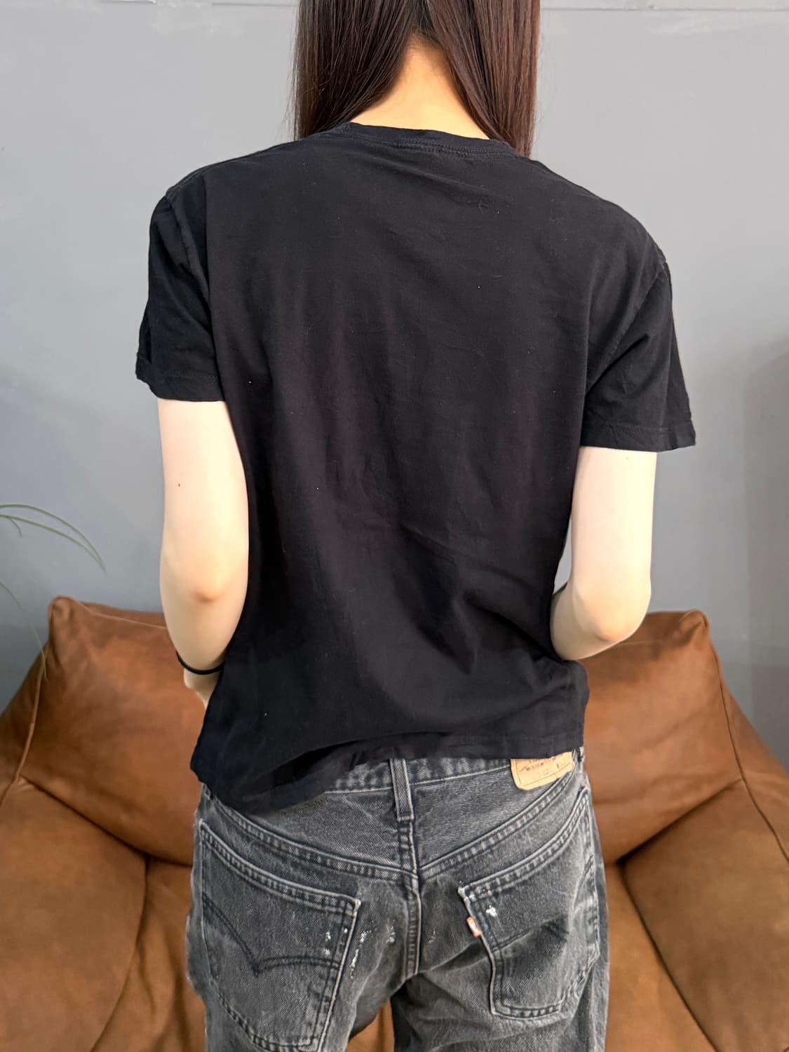 00’s 빈티지 블랙 이블런트 그래픽 프린팅 반팔티 상품이미지4