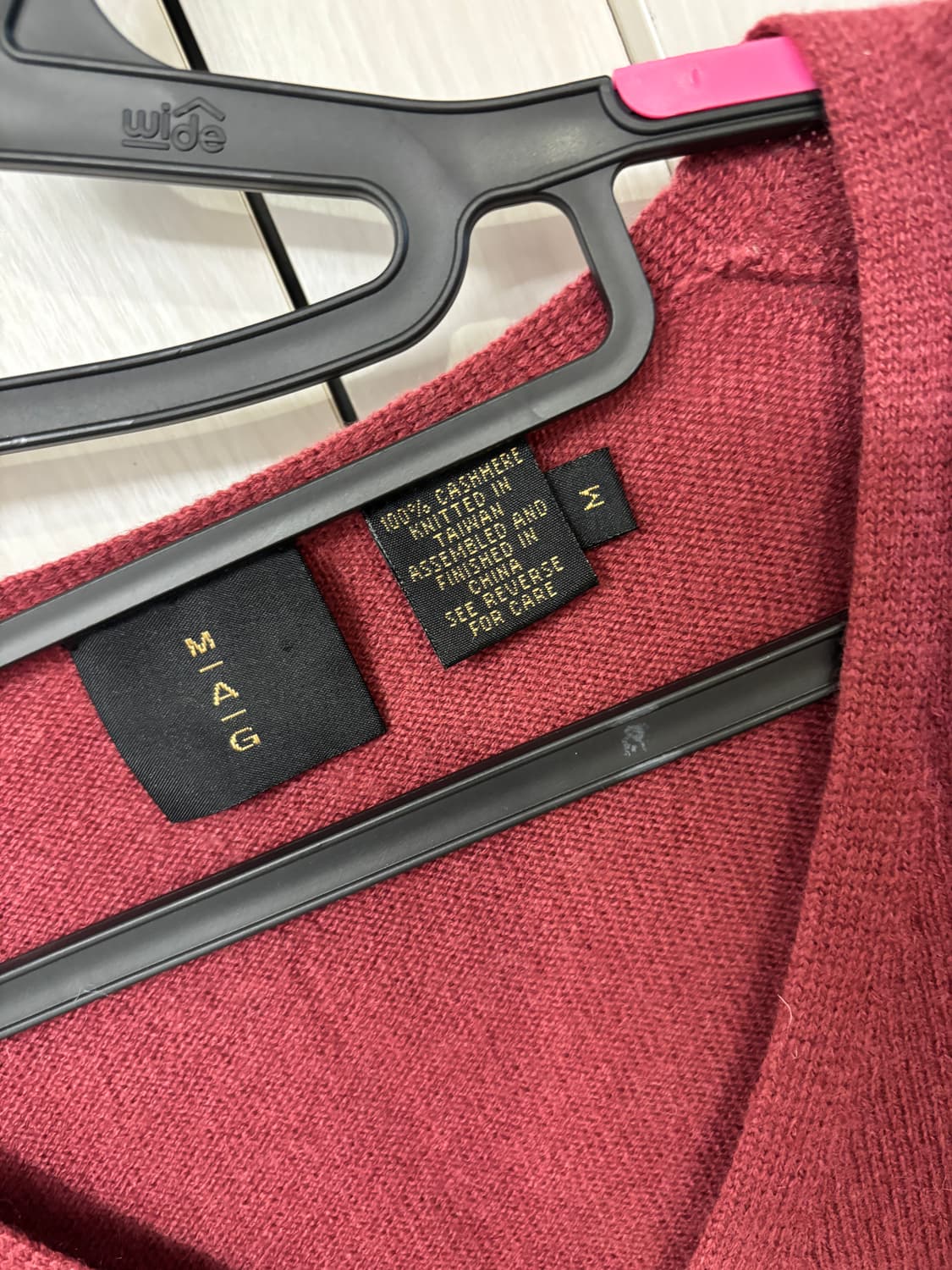 빈티지_ 브이넥 버건디 캐시미어 100 니트  상품이미지3