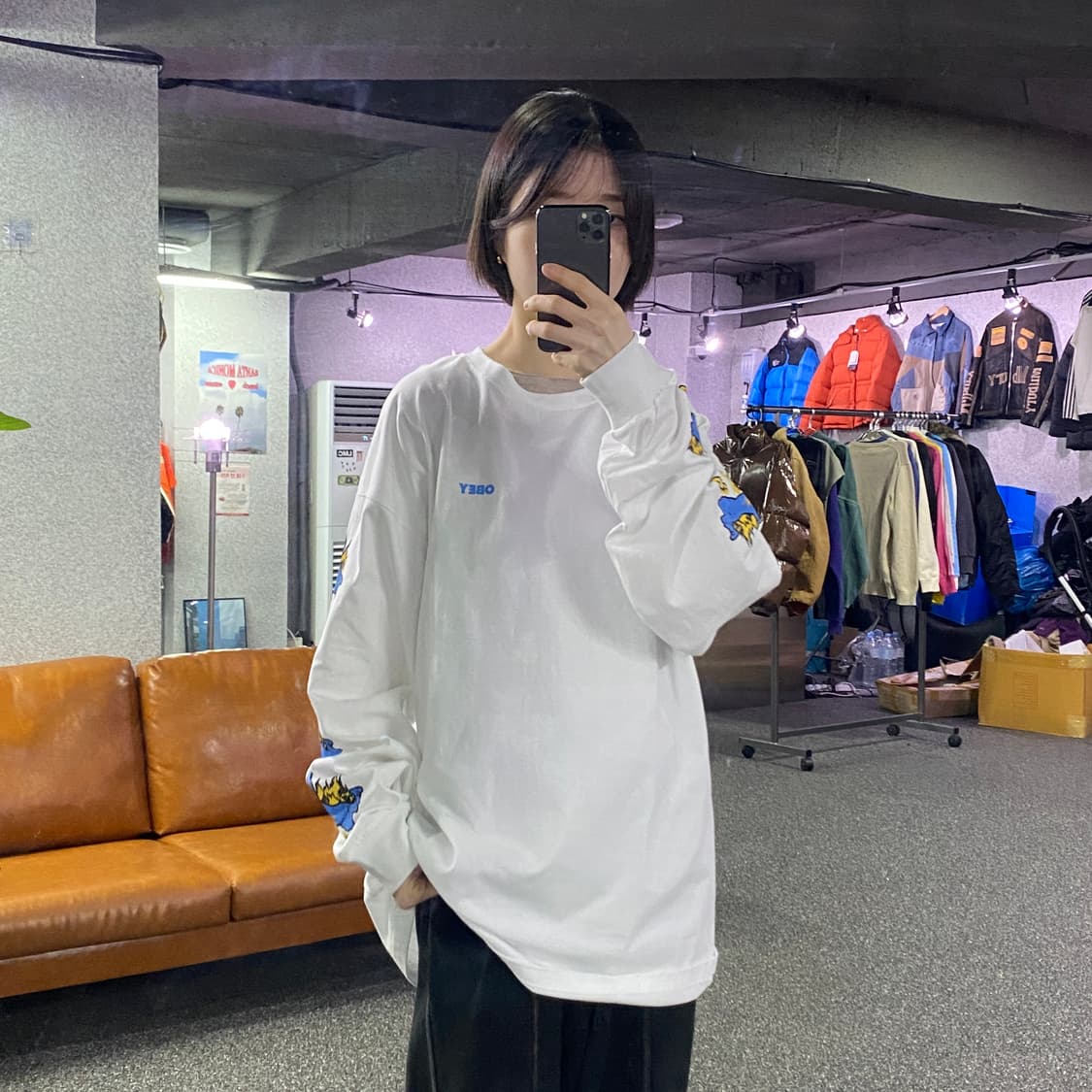 오베이 X 랩비트 멀티로고 롱슬리브 B4207 상품이미지1