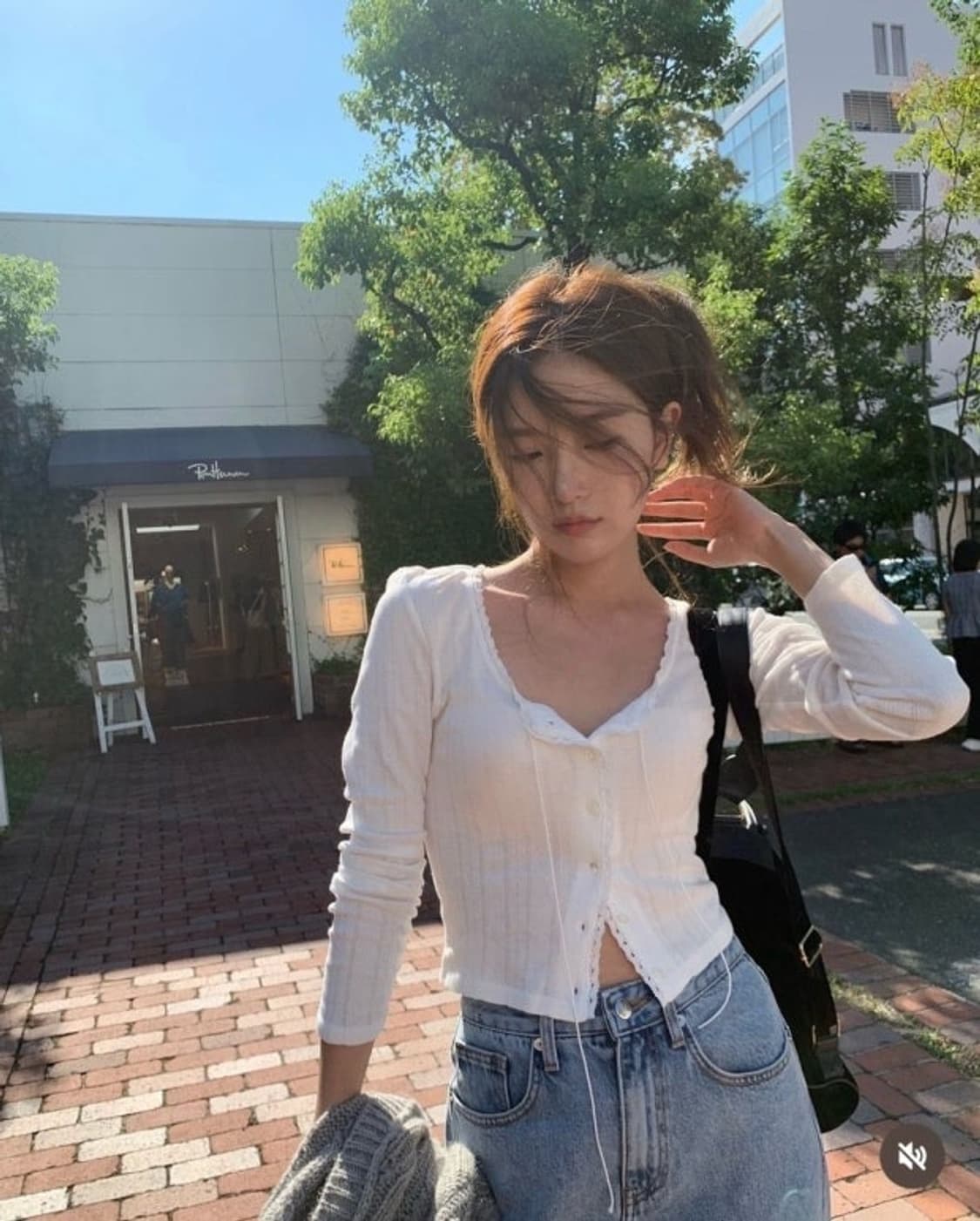 더바넷 라비올리 레이스 트림 버튼 업 탑 상품이미지1