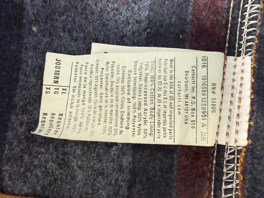 칼하트 디트로이트 자켓 j001 BRN XL 상품이미지7