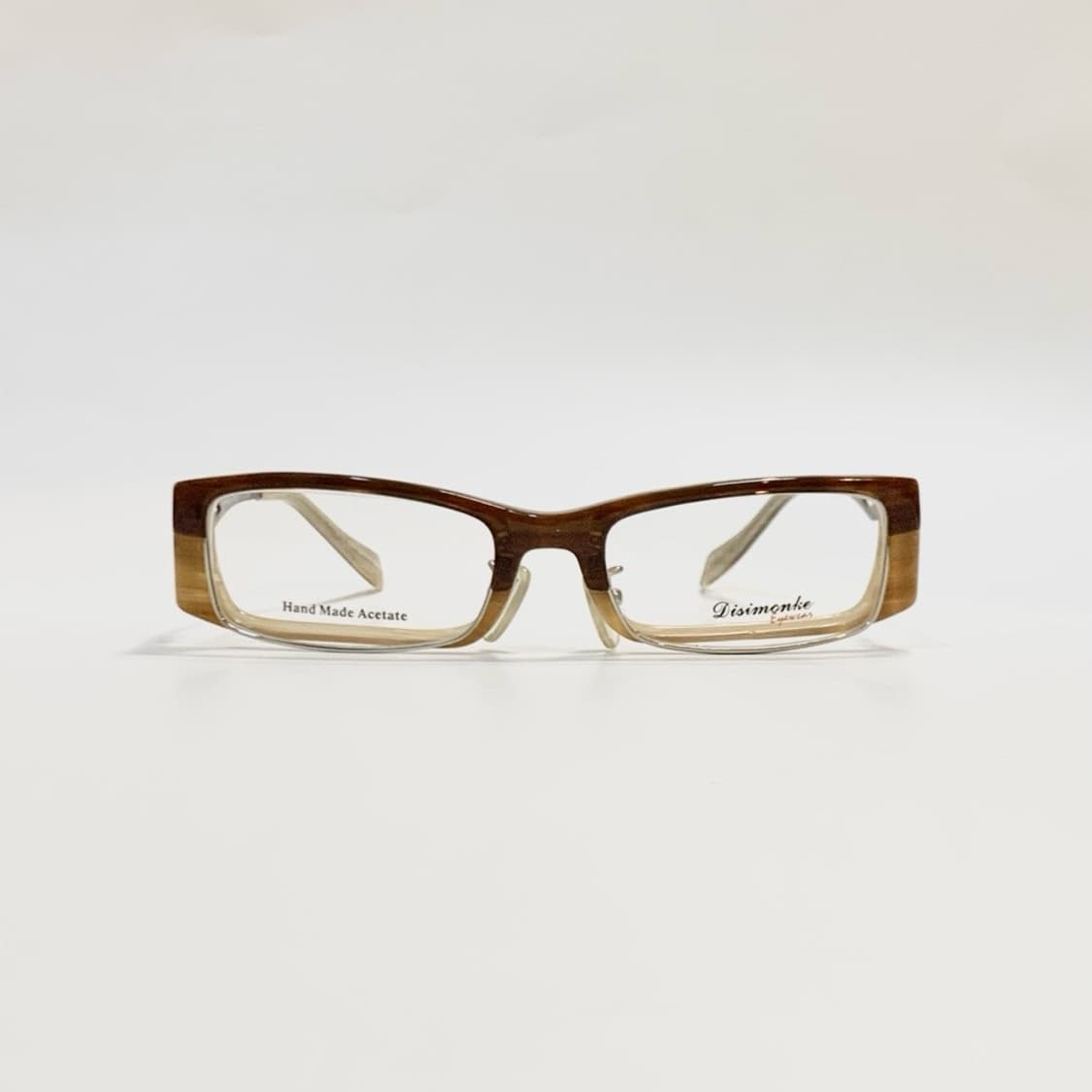 [픽키-678] 메탈 슬릿 브라운 투톤 아세테이트 사각 안경 상품이미지1