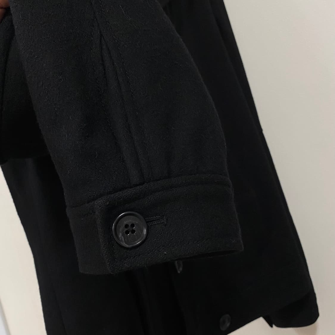 알마니 익스체인지 더블 울 하프 코트 블랙 매장판 상품이미지6