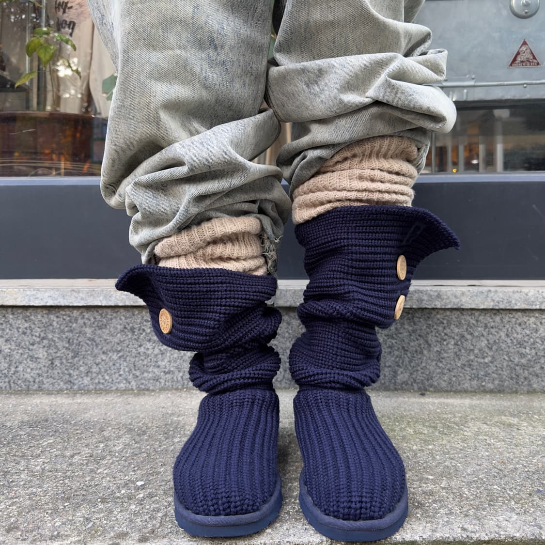 2000s Y2K 니트 카디 어그 부츠 상품이미지6