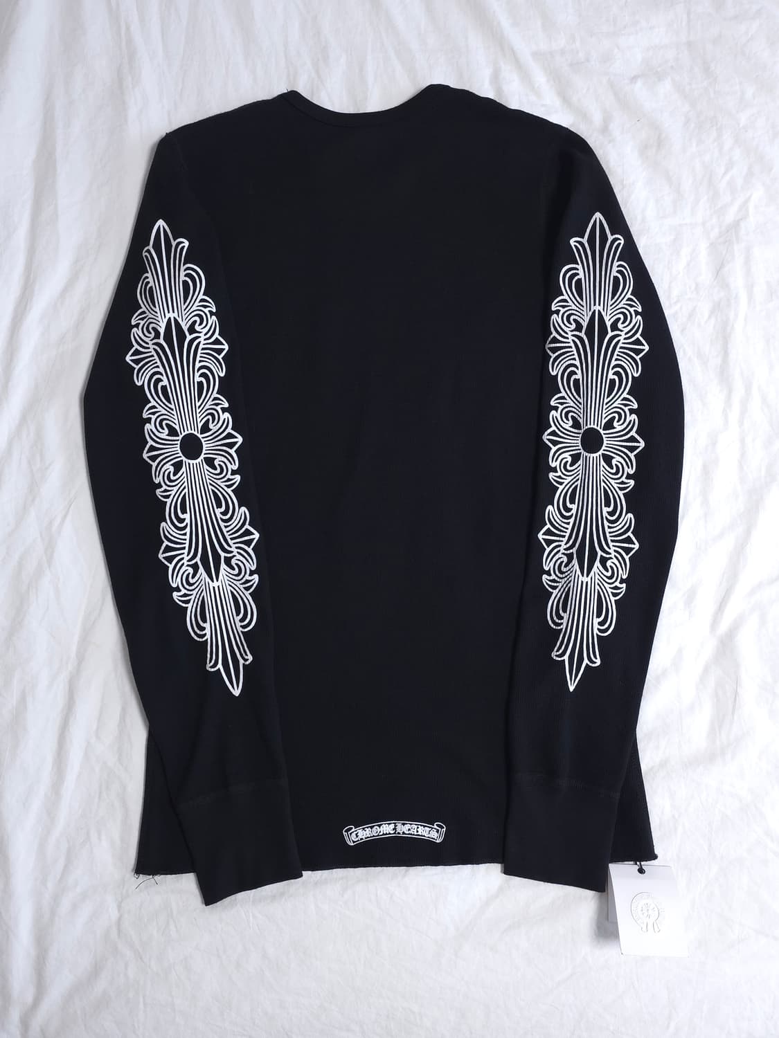 [L] 크롬하츠 홀스슈 와플 써멀 플로랄 롱슬리브 블랙 상품이미지2