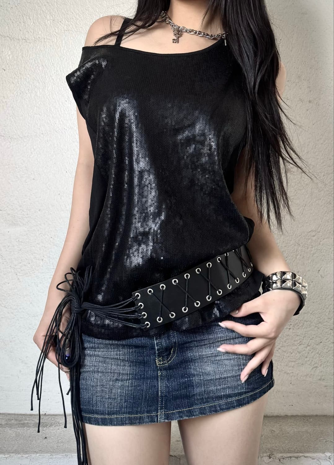 Spangles sleeveless 상품이미지1