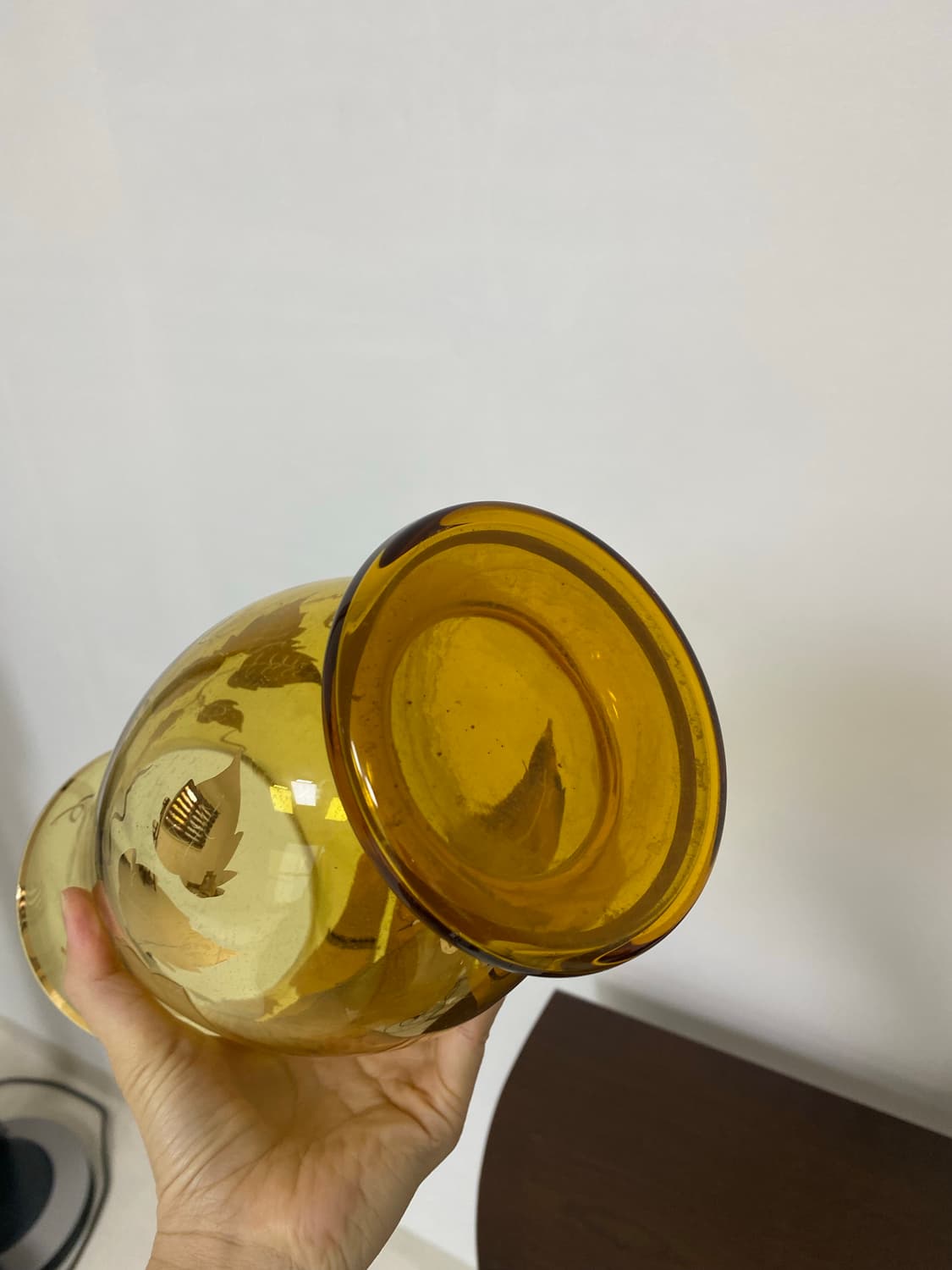 체코 보헤미아 크리스탈 앰버 화병 상품이미지4