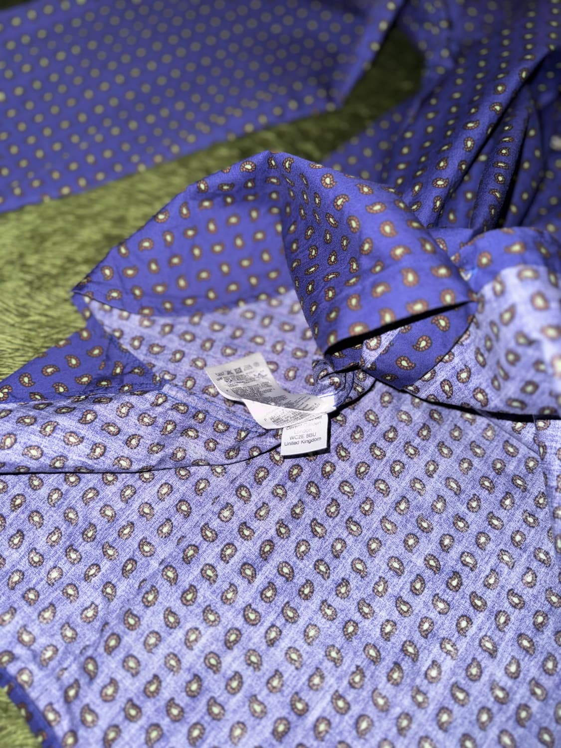 프레드페리 X 드레익스 버튼다운 페이즐리 셔츠 퍼플 상품이미지6