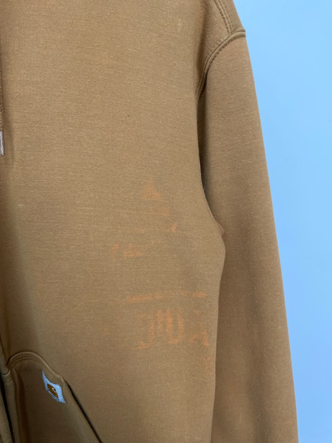 칼하트 브라운 포켓로고 후드집업 H1450 상품이미지4