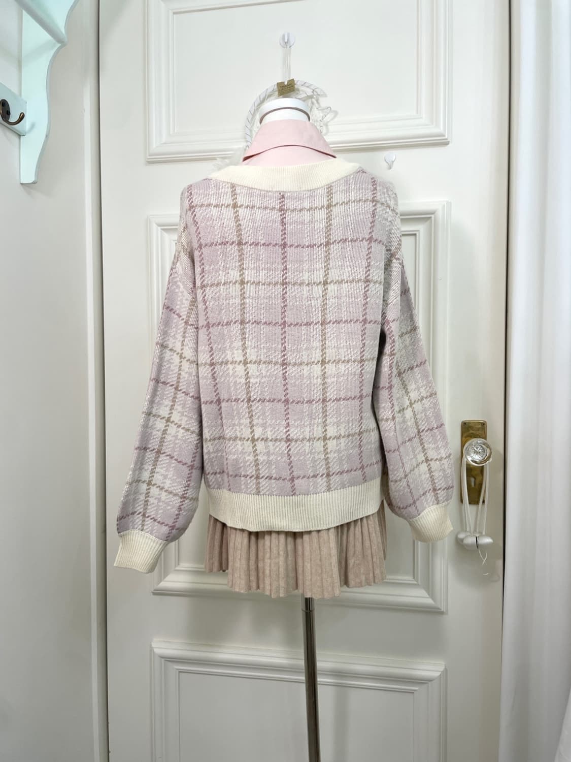 beige pleats point basic mini banding sk 상품이미지8