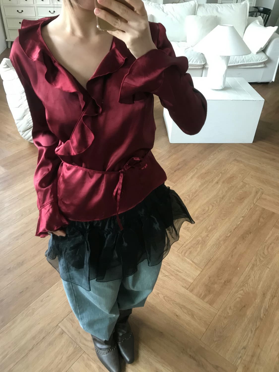 vintage wrap frill blouse 상품이미지3