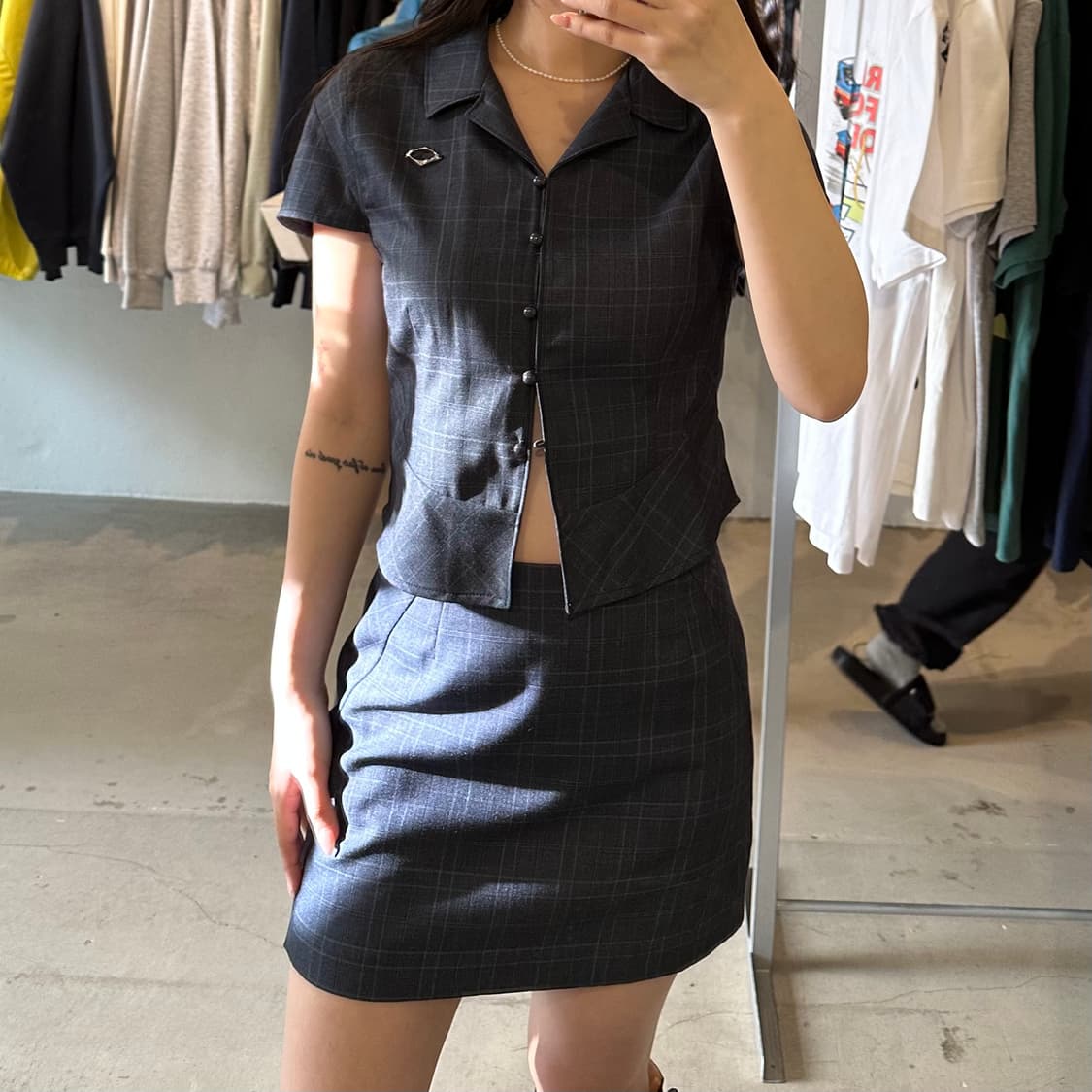 미스치프 체커드 셋업 상품이미지2