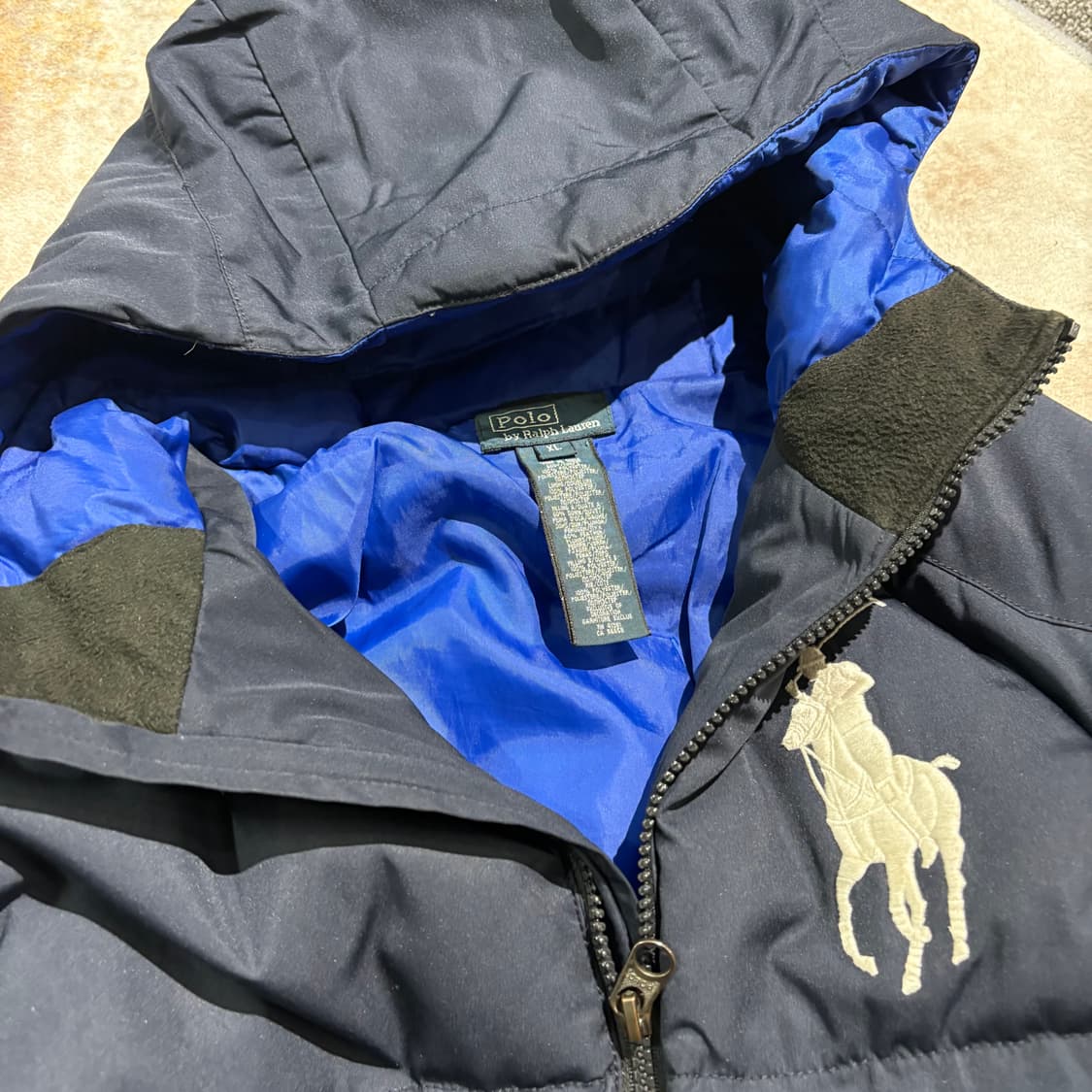 폴로 빅포니 빈티지 패딩 후드점퍼 상품이미지5