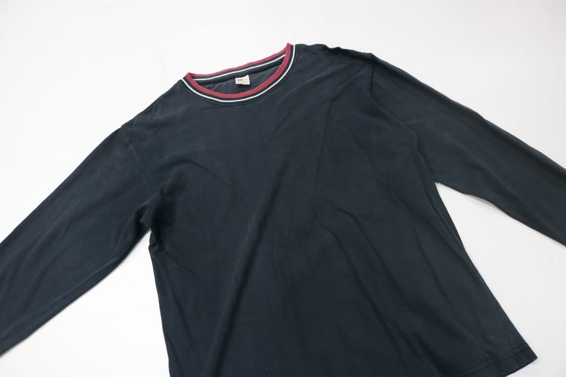 Hanes 헤인즈 빈티지 넥라인 스트라이프 네이비 롱슬리브 (M) 상품이미지3