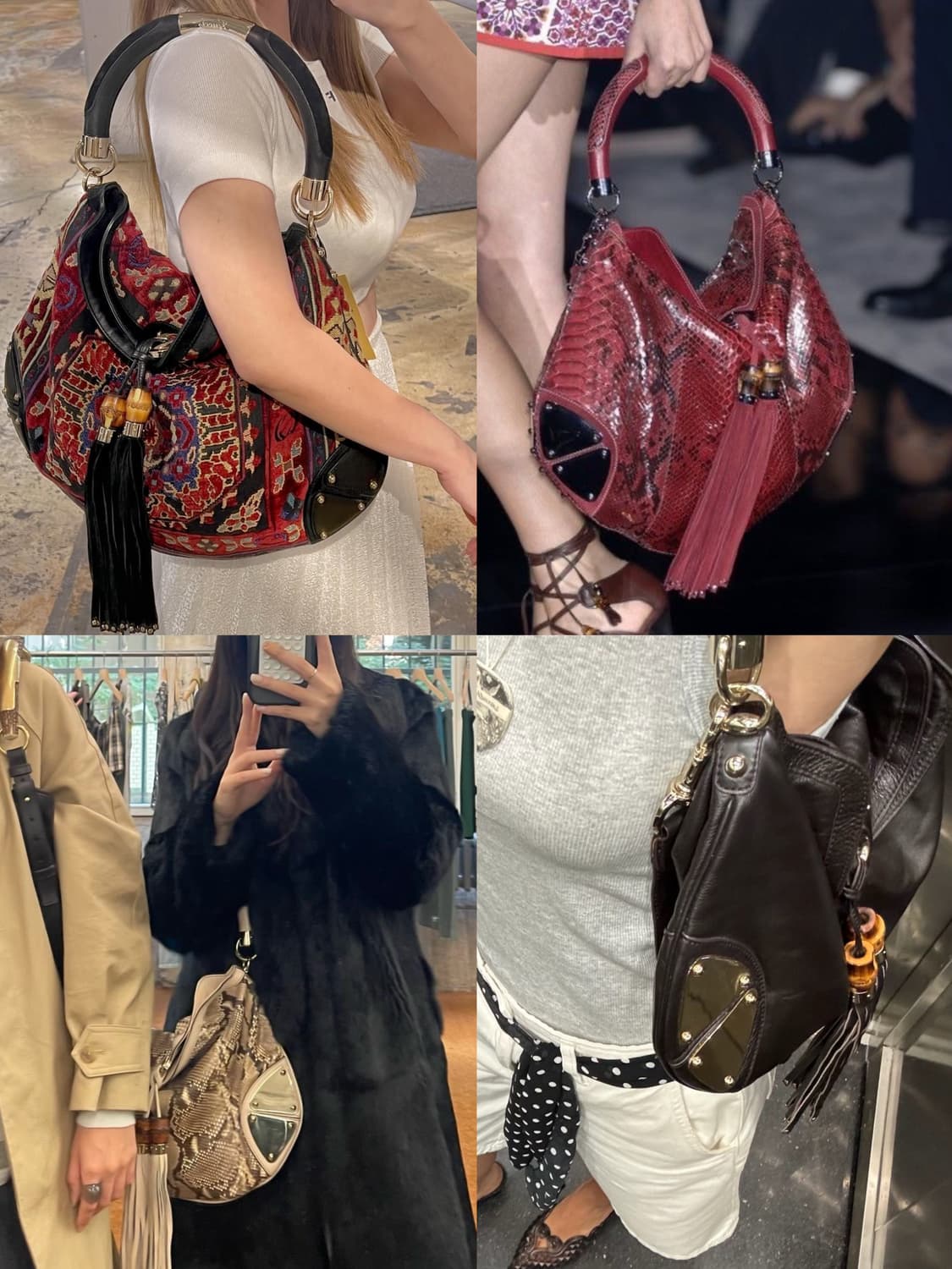 Rare 구찌 파이톤 인디백 상품이미지2