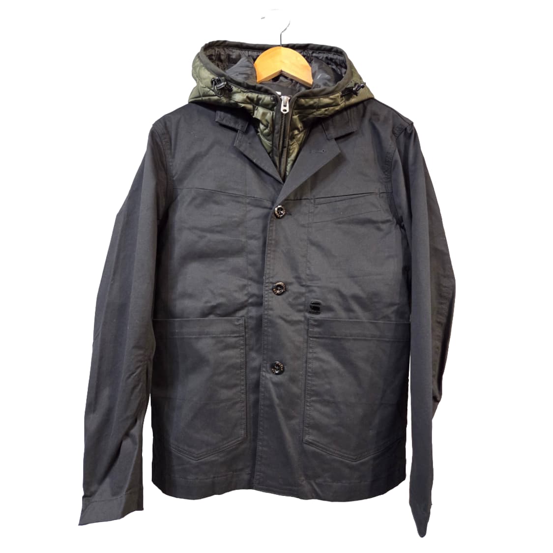 G-STAR 블랙 후드 탈부착 자켓(S/XS)남여공용 상품이미지1