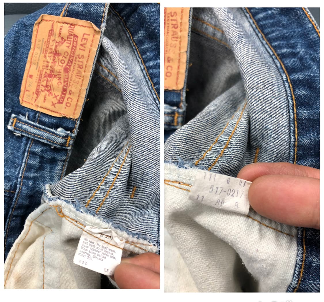 라스트70s 리바이스517 부츠컷 66후기 허리34 둘레84.5 상품이미지7