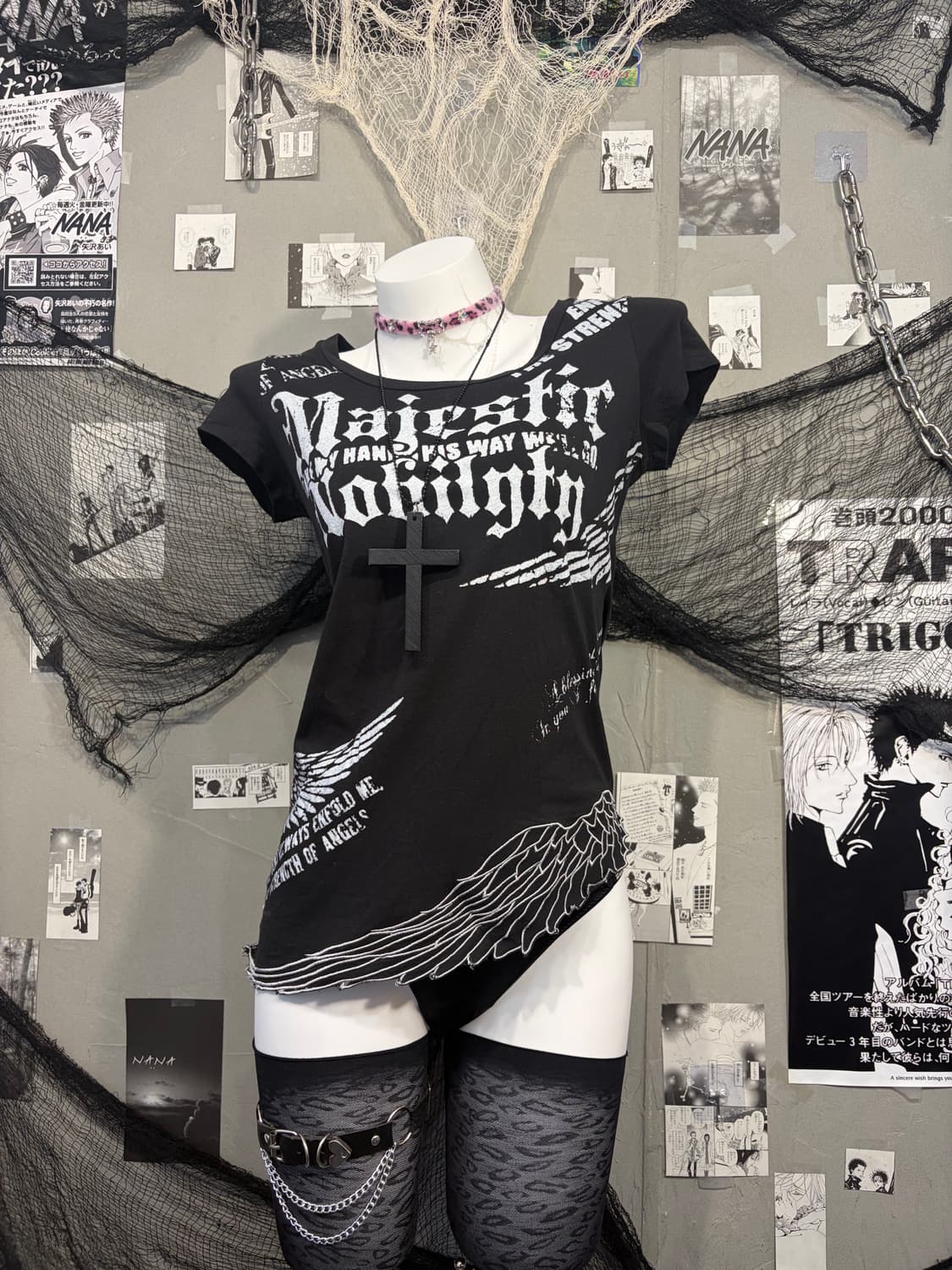 PUNK wing Diagonal detail halfsleeve 상품이미지5