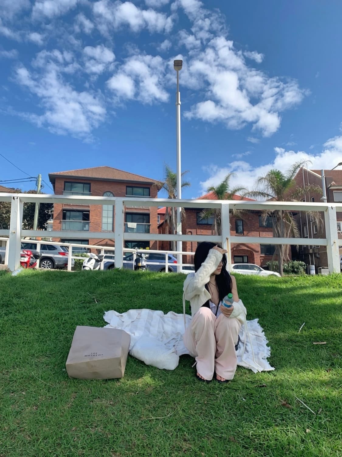 리즈 Leeds cotton banding pants, baby pink 상품이미지3
