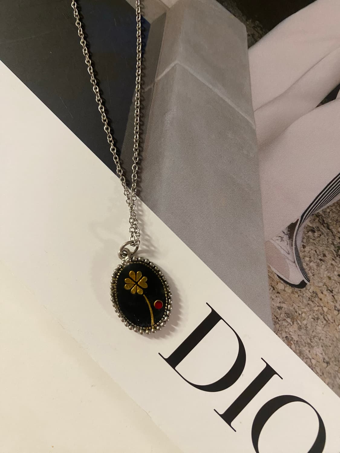 실버톤 빈티지 네잎클로버 목걸이 상품이미지6