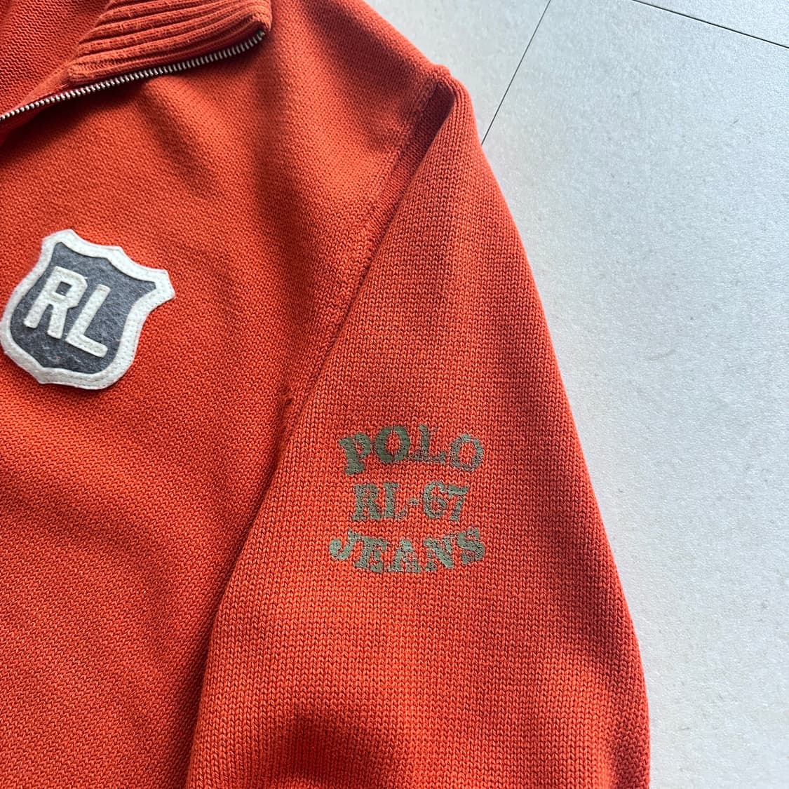 폴로 진스 빈티지 RL 패치 니트 집업 L 상품이미지2