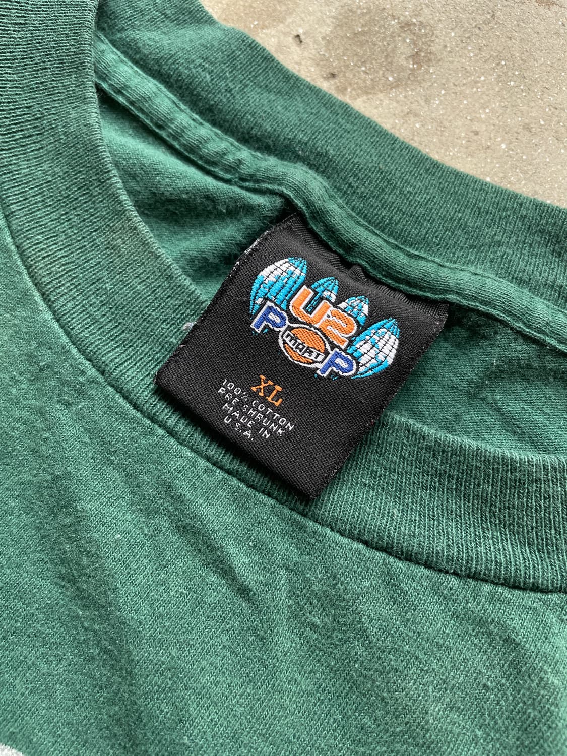90s U2 pop mart tour og green t-shirt 상품이미지5