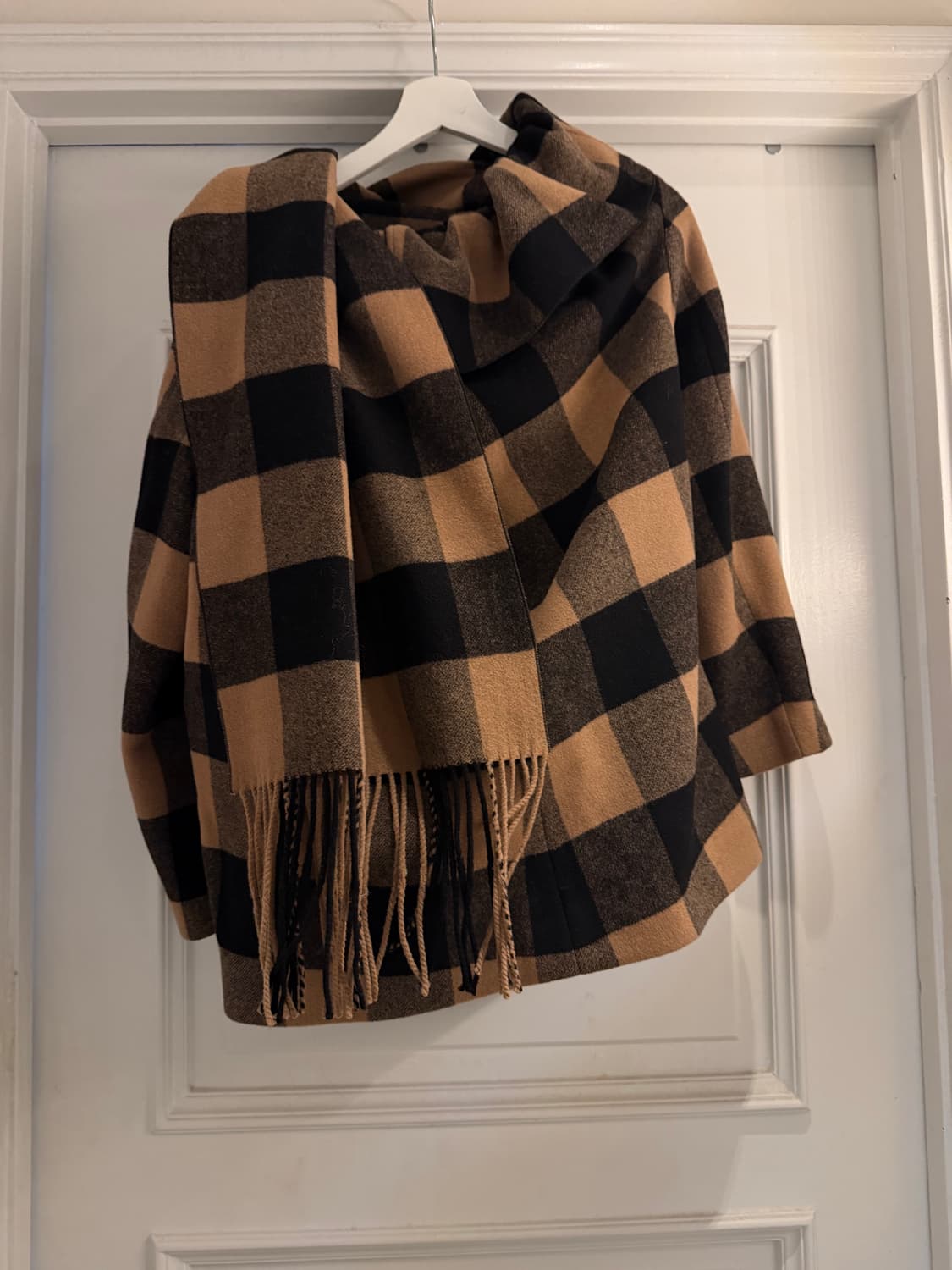 Push button 울 체크 스카프 자켓 상품이미지4