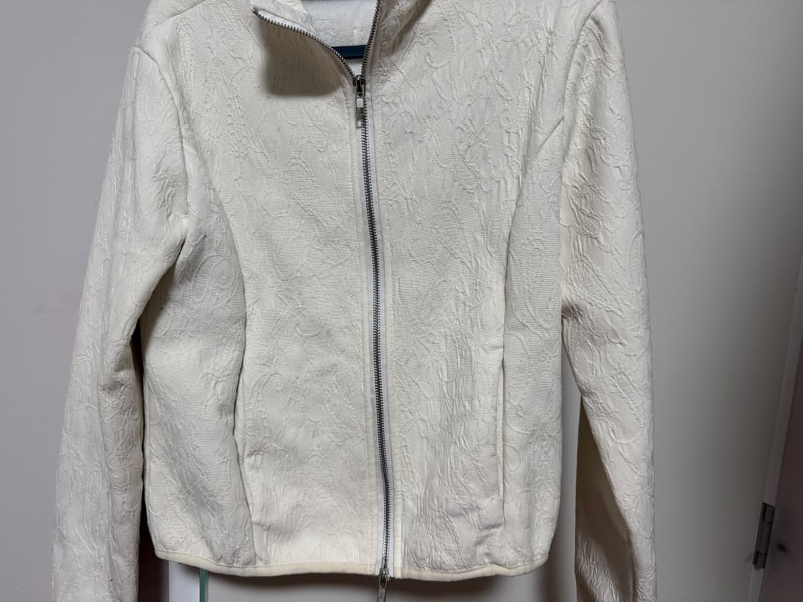 wsc archive 자카드 퍼 집업 자켓 아이보리 상품이미지1