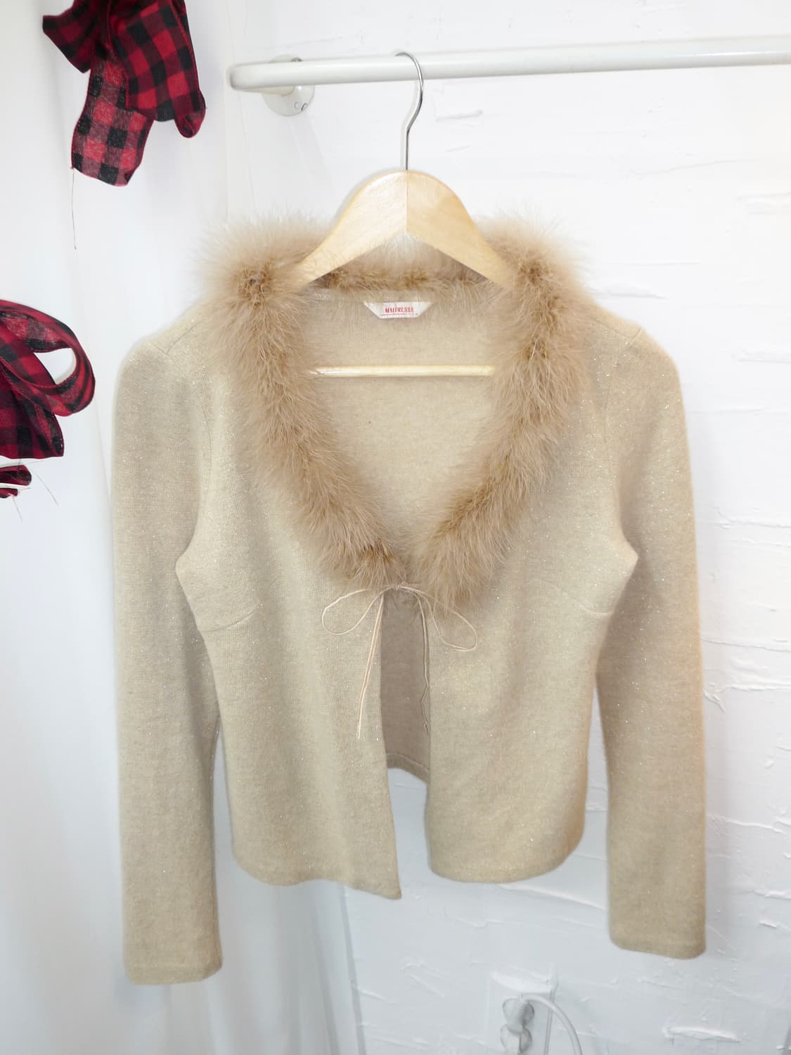 Fur ivory sparkle cardigan 상품이미지6