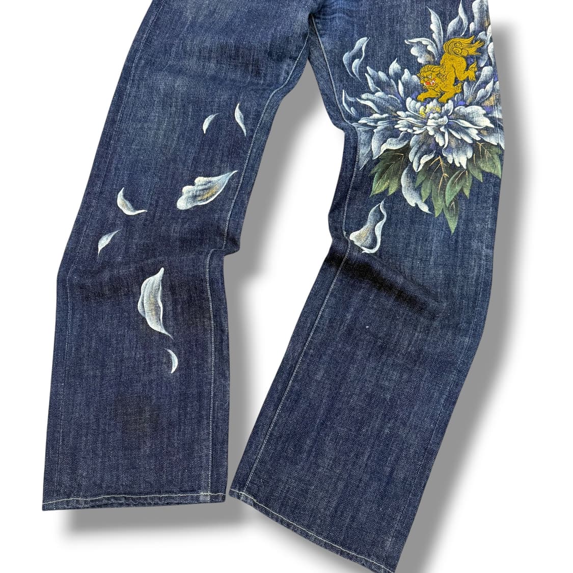 JPN zen 유화 파이톤 스트레이트 데님팬츠  상품이미지4